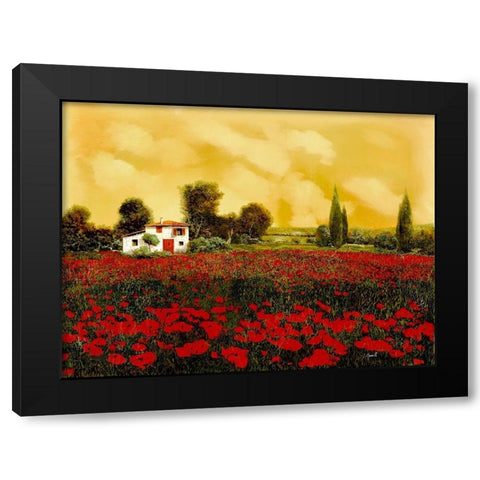 I Papaveri e lestate Calda Black Modern Wood Framed Art Print by Borelli, Guido
