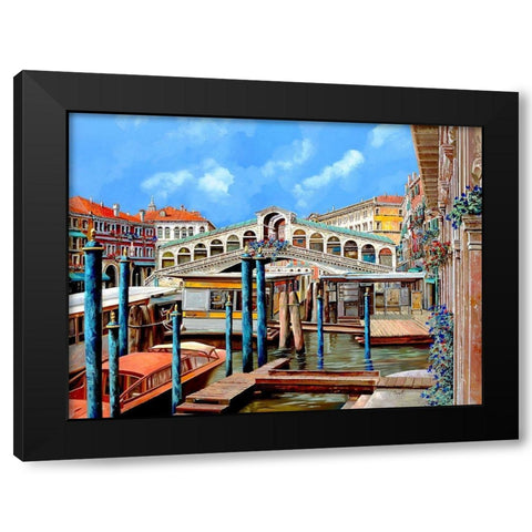 Rialto DallAltro Lato Black Modern Wood Framed Art Print with Double Matting by Borelli, Guido