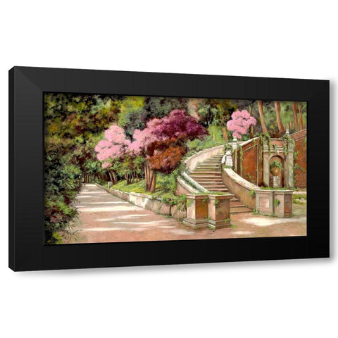 La Scalinata Sul Viale Black Modern Wood Framed Art Print with Double Matting by Borelli, Guido