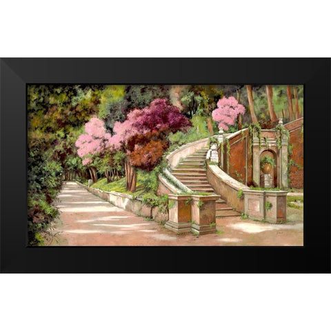 La Scalinata Sul Viale Black Modern Wood Framed Art Print by Borelli, Guido