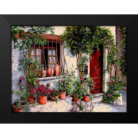 i Vasi Dietro La Grata Black Modern Wood Framed Art Print by Borelli, Guido