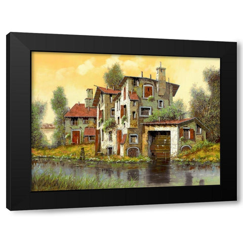 il Mulino Giallo Black Modern Wood Framed Art Print by Borelli, Guido