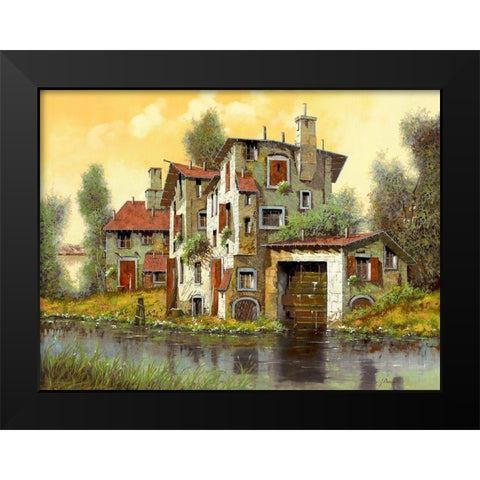 il Mulino Giallo Black Modern Wood Framed Art Print by Borelli, Guido