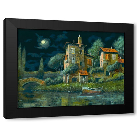 Notte Nera Black Modern Wood Framed Art Print by Borelli, Guido