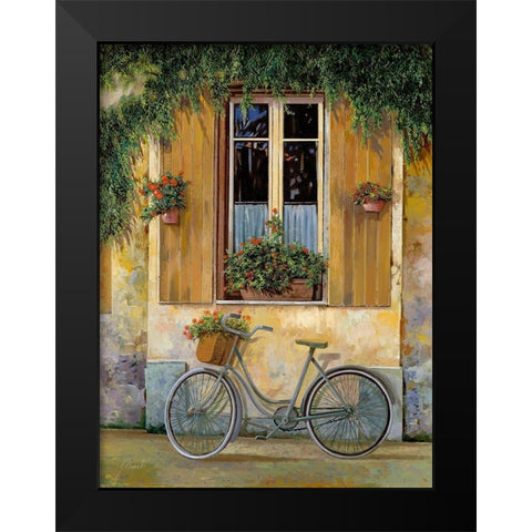 la bici Black Modern Wood Framed Art Print by Borelli, Guido