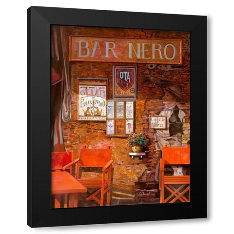 caffe nero Black Modern Wood Framed Art Print by Borelli, Guido