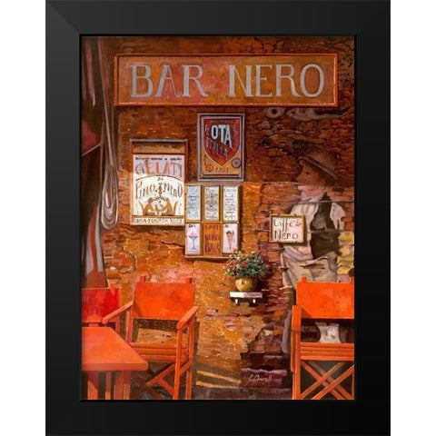 caffe nero Black Modern Wood Framed Art Print by Borelli, Guido