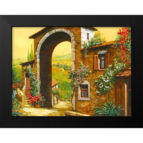 arco di paese Black Modern Wood Framed Art Print by Borelli, Guido