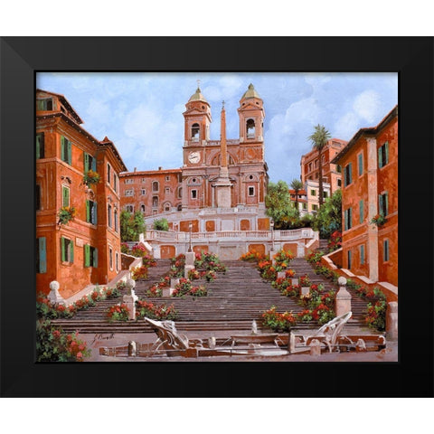 trinita dei monti Black Modern Wood Framed Art Print by Borelli, Guido