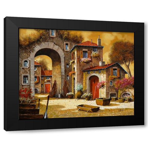 Arco Giallo Black Modern Wood Framed Art Print by Borelli, Guido