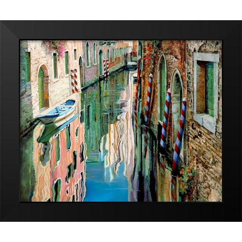 Riflessi Colorati Black Modern Wood Framed Art Print by Borelli, Guido