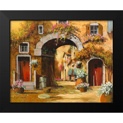 Arco Arancio Black Modern Wood Framed Art Print by Borelli, Guido