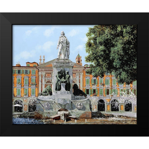 Place Garibaldi in Nice Black Modern Wood Framed Art Print by Borelli, Guido