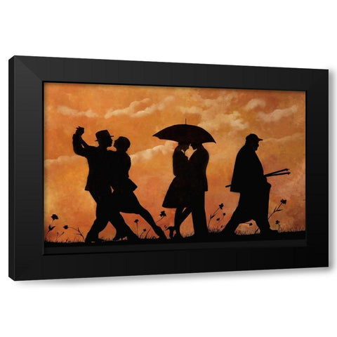 Dancing and Something Else Black Modern Wood Framed Art Print by Borelli, Guido