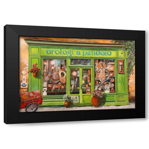 Orologi a Pendolo Black Modern Wood Framed Art Print with Double Matting by Borelli, Guido