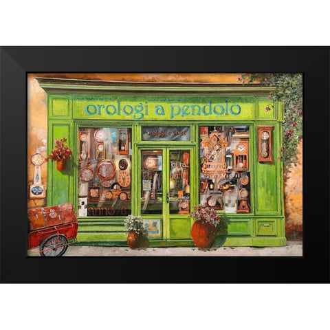 Orologi a Pendolo Black Modern Wood Framed Art Print by Borelli, Guido