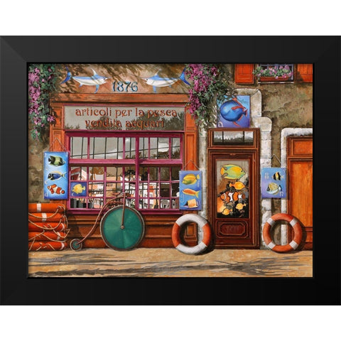 Lezione di Acquario Black Modern Wood Framed Art Print by Borelli, Guido