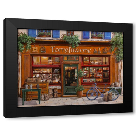 Torrefazione Black Modern Wood Framed Art Print by Borelli, Guido