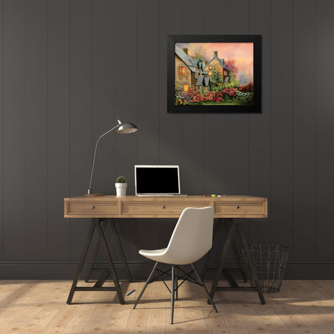 Tetti Viola e Luci Black Modern Wood Framed Art Print by Borelli, Guido