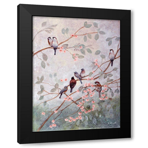 Decorazione con altri 8 uccelli Black Modern Wood Framed Art Print by Borelli, Guido