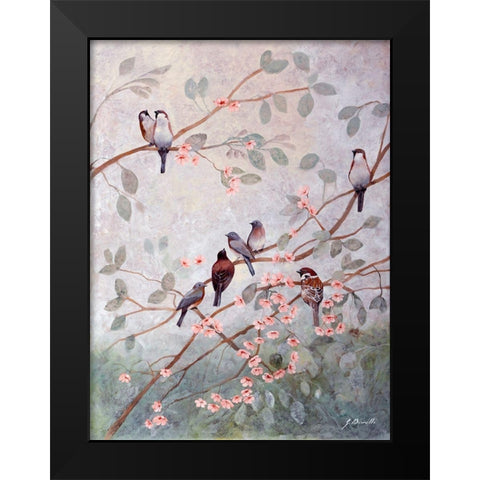 Decorazione con altri 8 uccelli Black Modern Wood Framed Art Print by Borelli, Guido