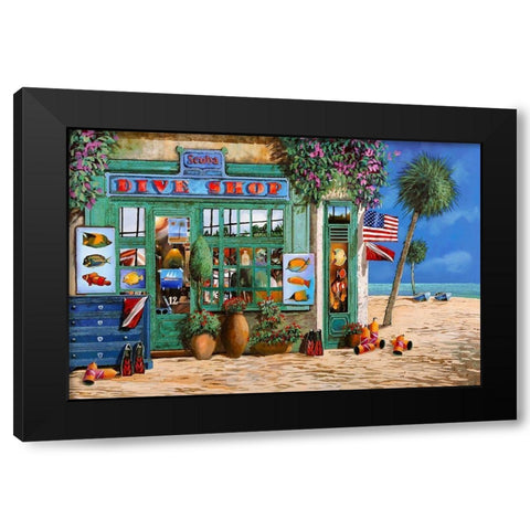 Terzo Scuba Black Modern Wood Framed Art Print by Borelli, Guido