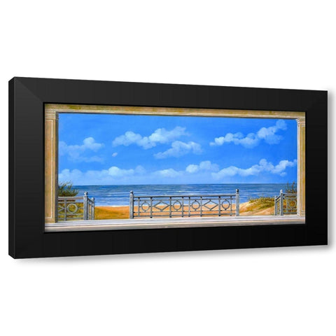 il Mare e la Balaustra Black Modern Wood Framed Art Print with Double Matting by Borelli, Guido