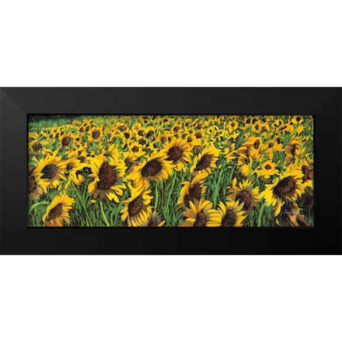 Girasoli Gialli II Black Modern Wood Framed Art Print by Borelli, Guido