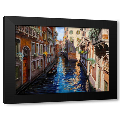 Venezia Blu Black Modern Wood Framed Art Print with Double Matting by Borelli, Guido