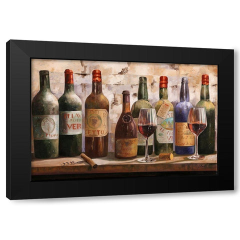 Buon Vino Black Modern Wood Framed Art Print by Borelli, Guido