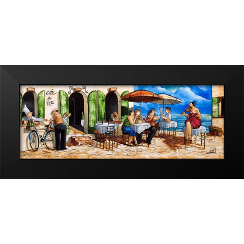 Monday Morning at Cafe da Vinci Black Modern Wood Framed Art Print by West, Ronald