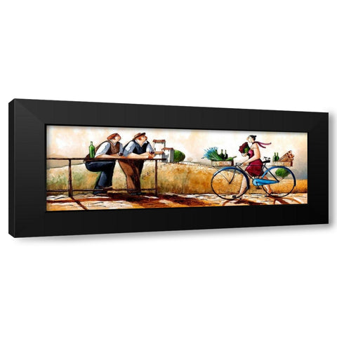 Delivery II Black Modern Wood Framed Art Print with Double Matting by West, Ronald