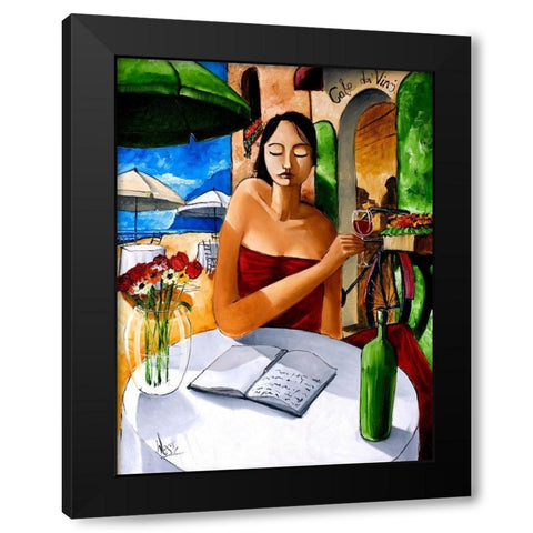 Solitary Diner Black Modern Wood Framed Art Print with Double Matting by West, Ronald
