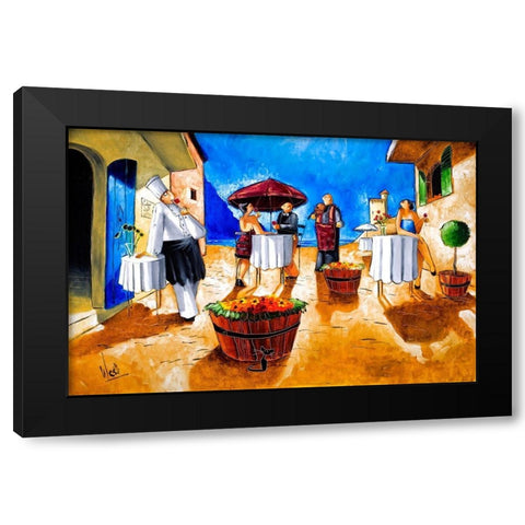 Lunch at Penini Black Modern Wood Framed Art Print by West, Ronald