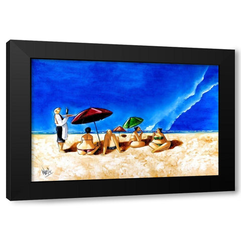 Lunch at Rooiels Black Modern Wood Framed Art Print by West, Ronald