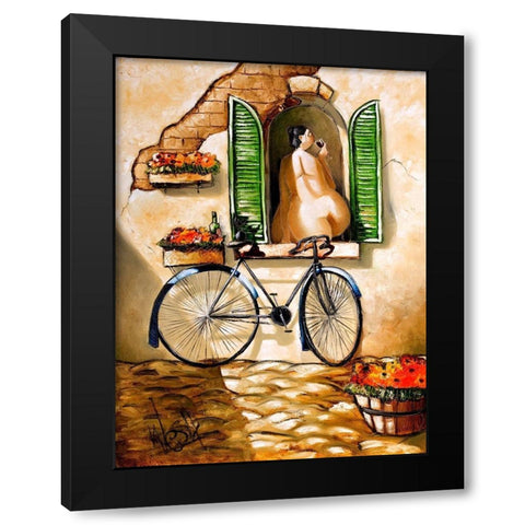 Mellow Days Black Modern Wood Framed Art Print with Double Matting by West, Ronald