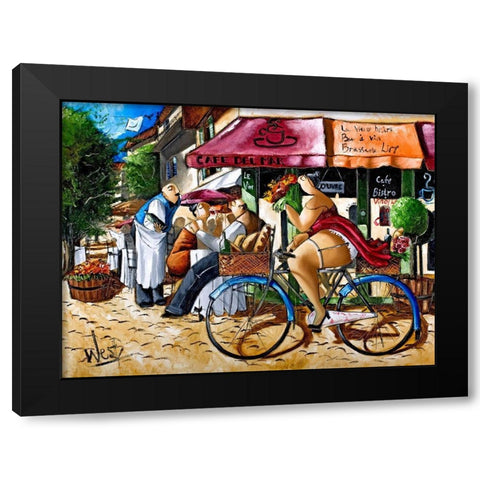 Cafe del Mar Black Modern Wood Framed Art Print by West, Ronald