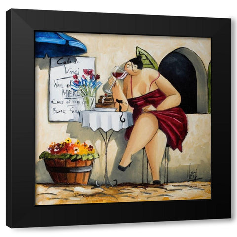 Wine Tasting at Cafe da Vinci I Black Modern Wood Framed Art Print by West, Ronald