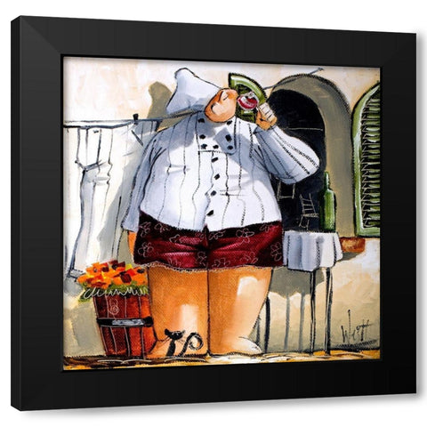 The Chef Black Modern Wood Framed Art Print with Double Matting by West, Ronald