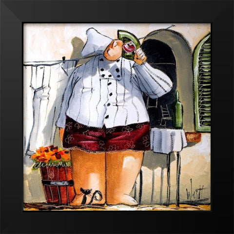 The Chef Black Modern Wood Framed Art Print by West, Ronald