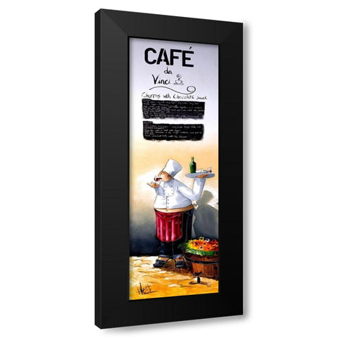Churros with Chocolate Sauce Black Modern Wood Framed Art Print with Double Matting by West, Ronald