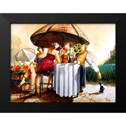 Cafe Cheri Black Modern Wood Framed Art Print by West, Ronald