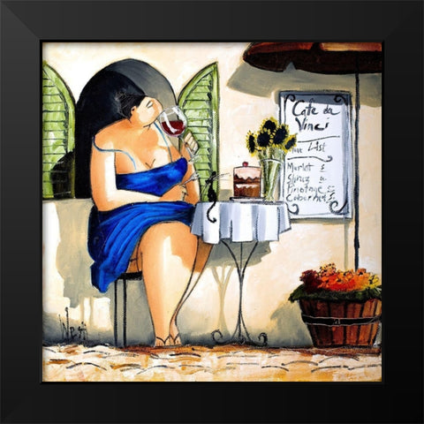 Wine Tasting at Cafe da Vinci II Black Modern Wood Framed Art Print by West, Ronald