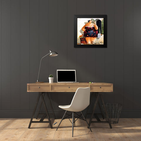 Waiting Black Modern Wood Framed Art Print by West, Ronald