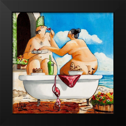 Tuscan Bath III Black Modern Wood Framed Art Print by West, Ronald