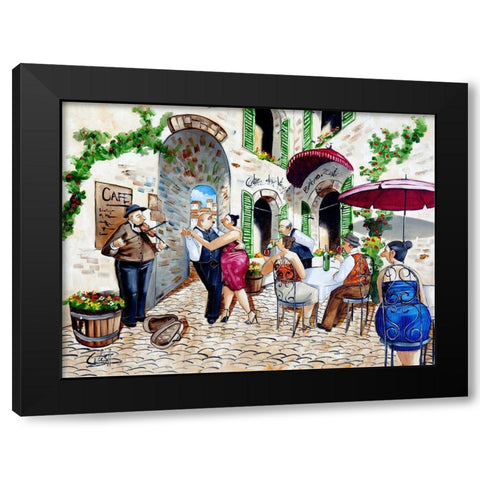 Corner Cafe at Cafe da Vinci I Black Modern Wood Framed Art Print with Double Matting by West, Ronald