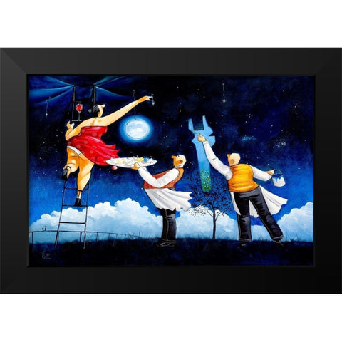 Lets Paint the Night Black Modern Wood Framed Art Print by West, Ronald