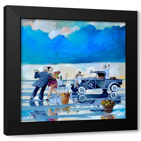 The Tango Black Modern Wood Framed Art Print with Double Matting by West, Ronald