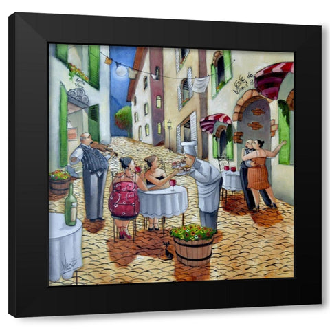 Cupcakes at Cafe da Vinci Black Modern Wood Framed Art Print with Double Matting by West, Ronald