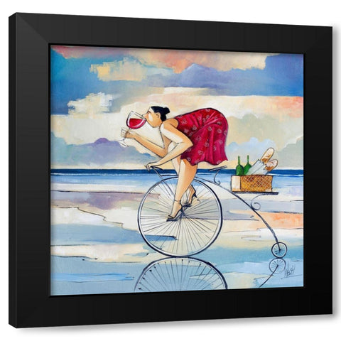 Stormy Brunch II Black Modern Wood Framed Art Print with Double Matting by West, Ronald